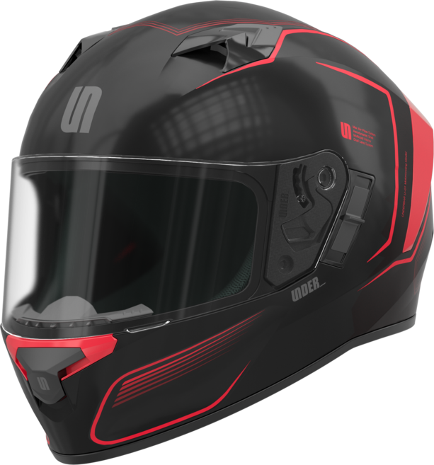 언더바 오토바이 헬멧 U-01, Red