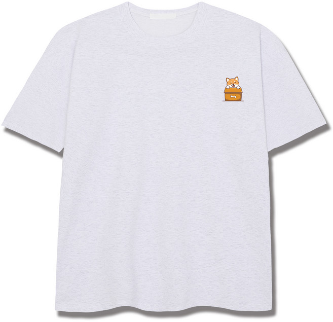 일루소 남녀공용 로고 시바견 하우스 아이스 분또 오버핏 반팔티