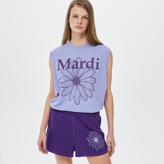 Mardi Mercredi 女款寬鬆版型花朵無袖棉質T恤