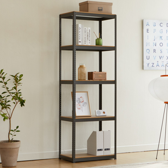 트레벨 컴팩트 조립식 철제 앵글선반, 다크그레이, 5단