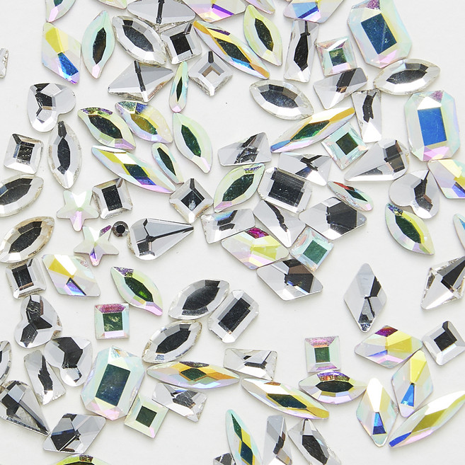 메이브라운 도형믹스 대용량 네일스톤, AB + 크리스탈, 1개