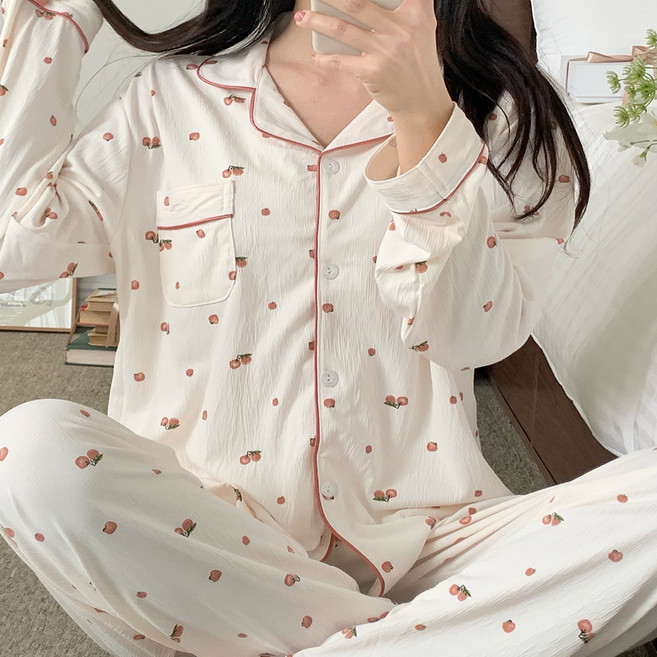 민트코코아 여성용 부드러운 수면 파자마 잠옷 상하의 세트