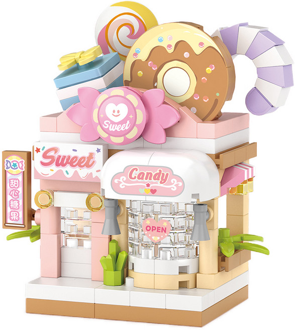 LOZ 쿠키 하우스 나노블럭, 혼합색상, 1개