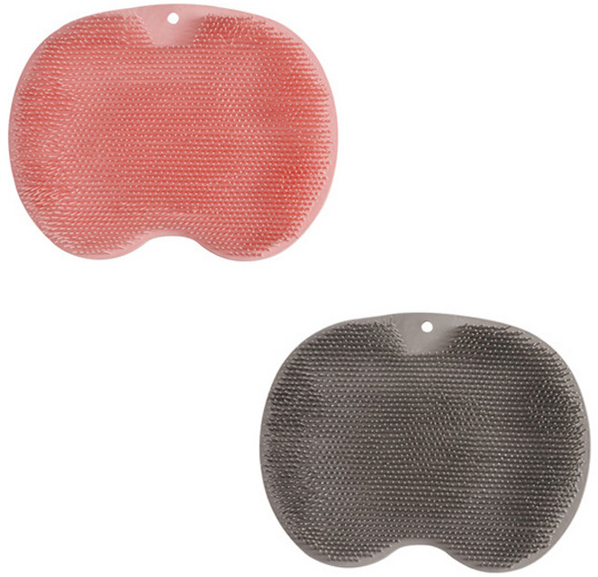 나우필 발세척 브러쉬 각질제거 지압 패드 핑크 + 그레이 2종 세트, 1세트