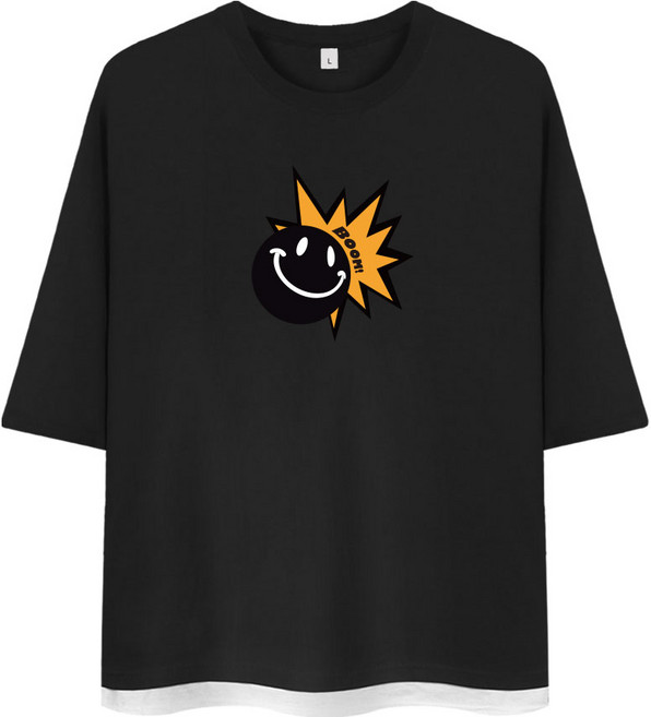 디몽스 스마일붐 7부 반팔 티셔츠 MRE_0060