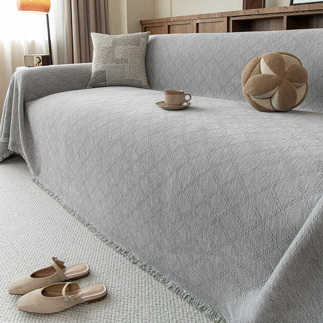 UNHEVE 菱格紋沙發套, 03 淺灰色, 1個