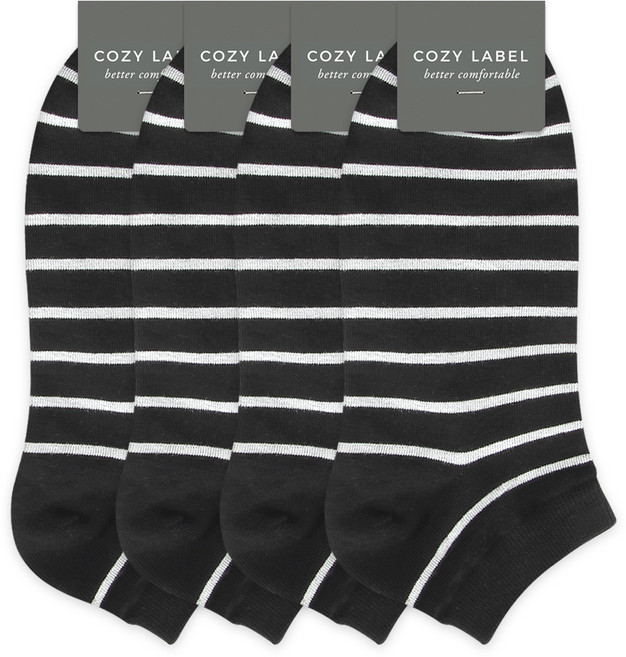 코지라벨 남성용 부드러운 촉감 링글 발목양말 4켤레 세트