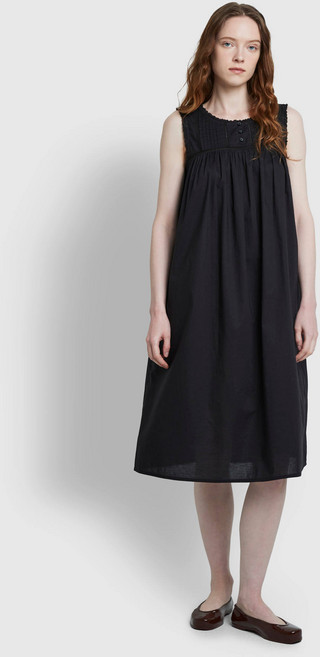 JAJU 여성용 아일렛 민소매 파자마 원피스