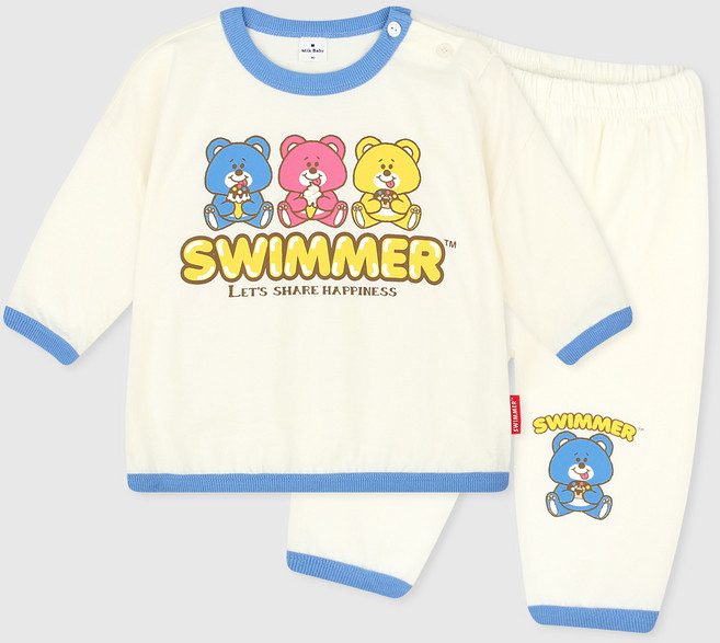 MILKBABY 童款Swimmer熊熊印花7分袖家居套裝