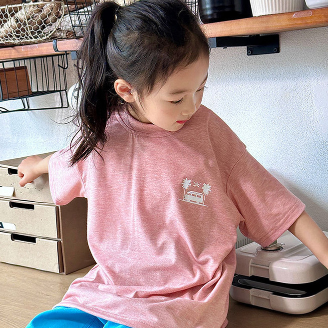 하라로이 여아용 캠핑 반팔 티셔츠