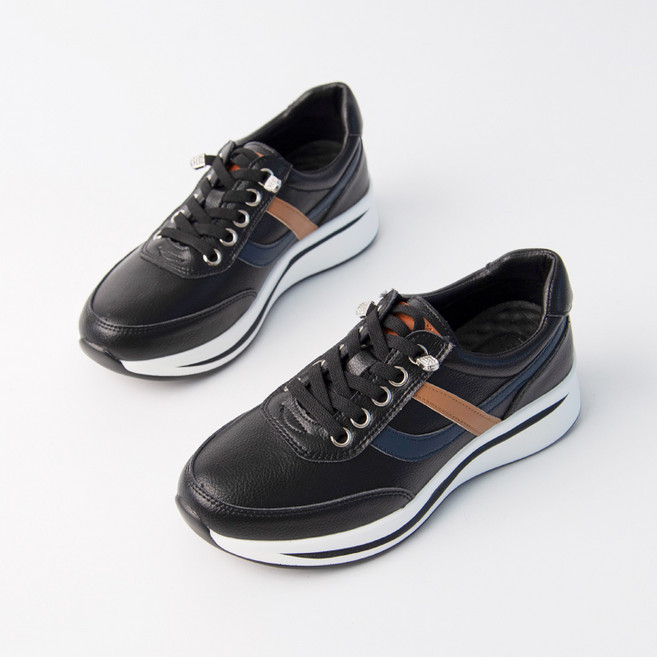 쿠키세븐 가죽 웨이브 라인 스니커즈 Y0312