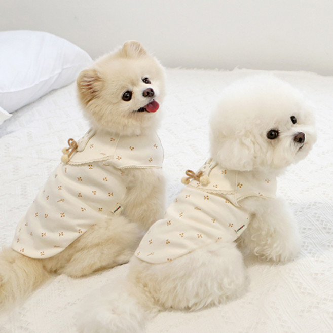 이츠독 강아지 오가닉 토리네 체리 티셔츠, 아이보리, 1개