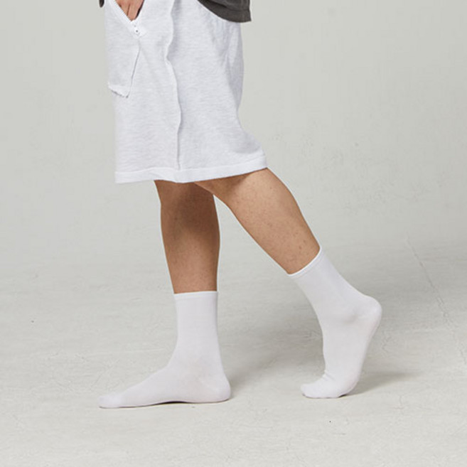 스위스밀리터리 남성용 데일리 스포츠 중목 양말 8켤레, 화이트, 1세트