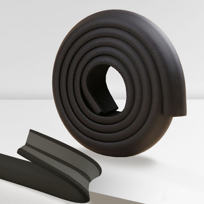 르메이어 유아용 쿠션 풀접착 L형 모서리 보호대, 1개, 블랙