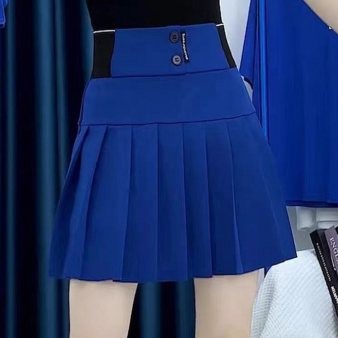 엘쏘 여성용 허리 밴딩 몸매 보정 골프 테니스 플리츠 스커트