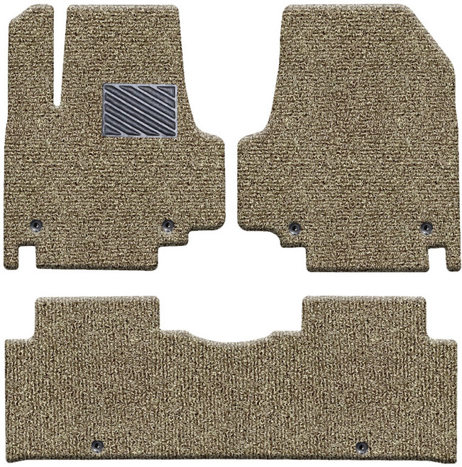 포시즌카매트 차량용 코일카매트 확장일체형 1+2열, 현대 아이오닉5 택시 2021년 8월, BROWN