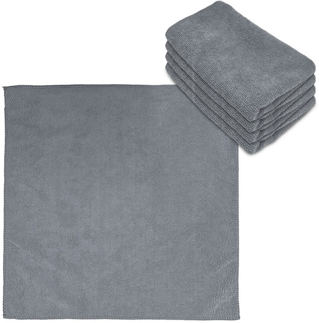 월드크린 다목적 극세사 경편 손걸레 중형 40 x 40 cm, 그레이, 5개