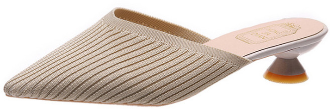 엘쏘 여성용 스틸레토 니트 뮬 로우힐 블로퍼