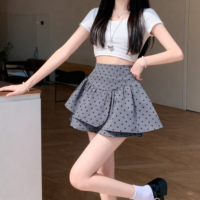 unheve 女款圓點蛋糕迷你裙