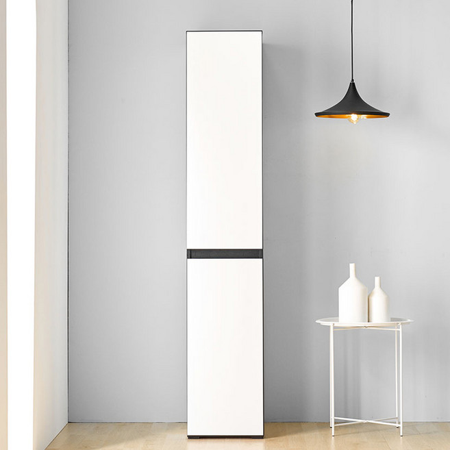 엘리에셀 비스포크 오브제 광폭 다용도 선반 5단 키큰 틈새 수납장 400 방문설치, 화이트