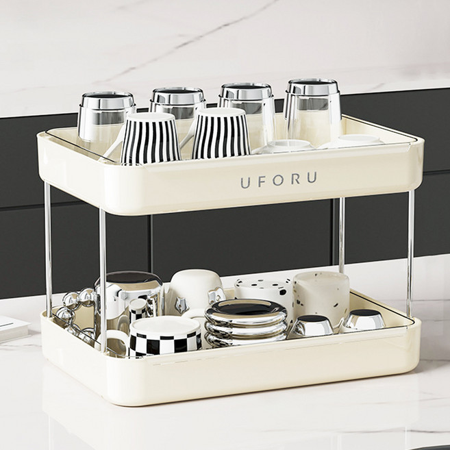 UFORU Pure Home 杯架 餐具 廚房 收納架, 象牙白, 1個