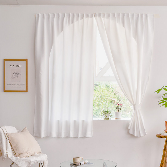 더자리 붙이는 암막 커튼 2p + 커튼끈 2p 세트