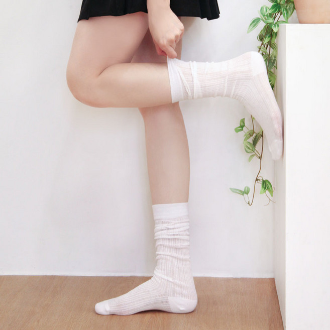 코지라벨 여성용 데일리 베이직 시스루 무압박 양말