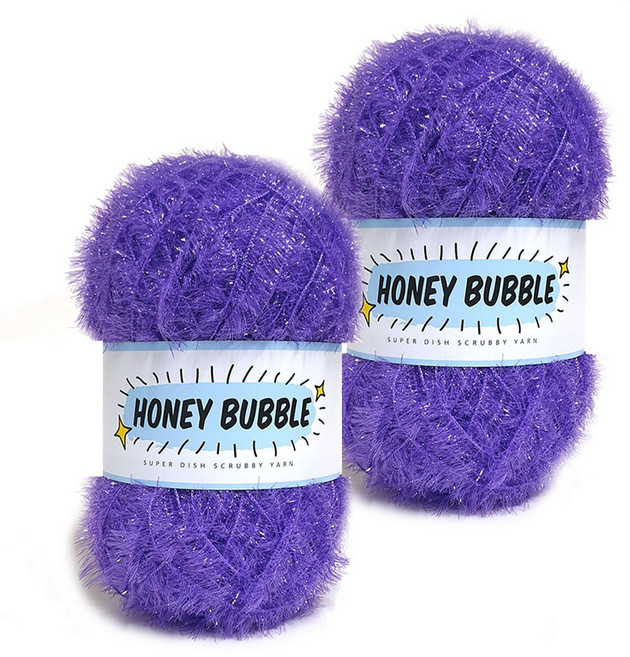 니뜨 날개사 허니 버블 수세미실 90g + 도안, 2개, 20바이올렛