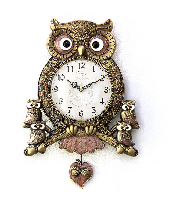 저소음 아콘 부엉이 시계, 골드