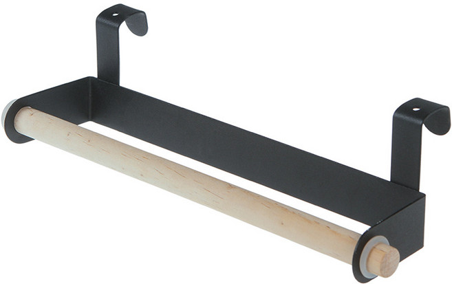 윤코 탈착형 키친타올 후크 보관대, 블랙, 1개