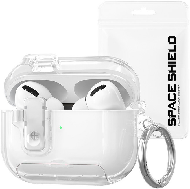 SPACE SHIELD AirPods 系列 泡泡夾扣鎖支架鑰匙圈 TPU 保護殼 AirPods Pro 3, 透明, 1個