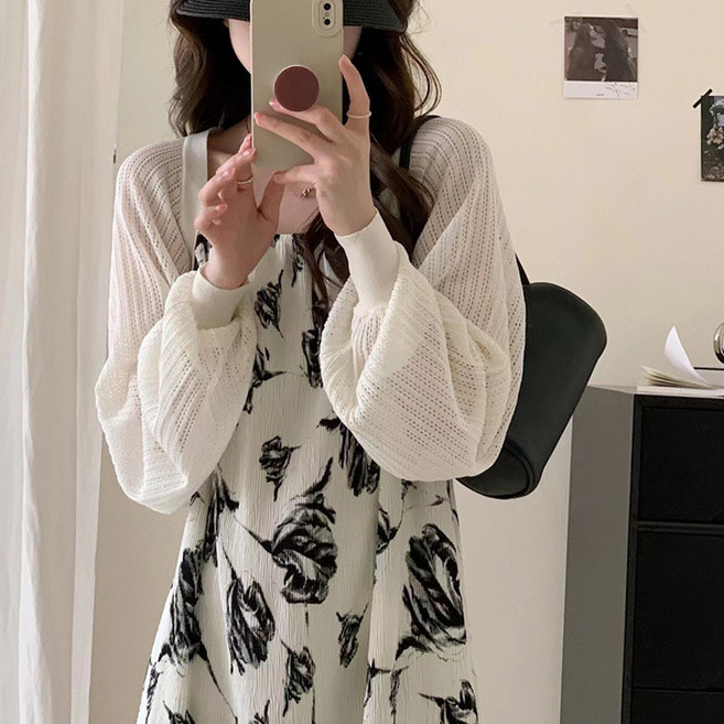 아이엠몽 여성용 영트 펀칭 포인트 볼레로 가디건