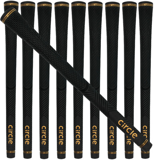 써클디자인골프 남성용 뉴 투어 벨벳 고무 그립, 골드, 10개