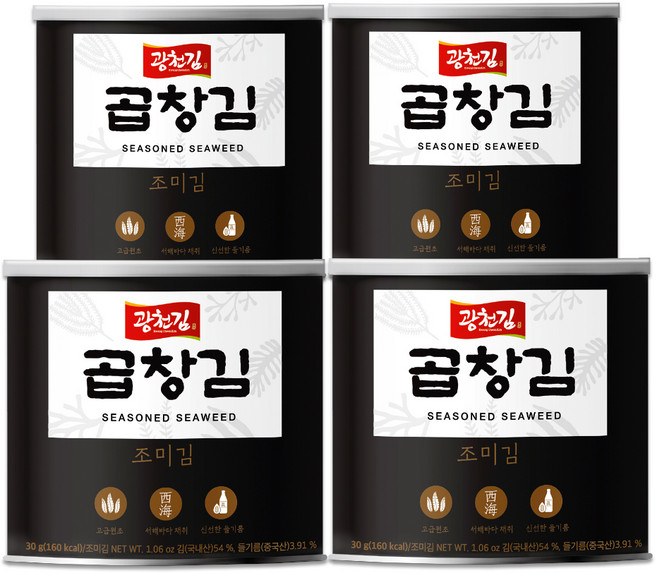 광천김 곱창 캔김, 30g, 4개