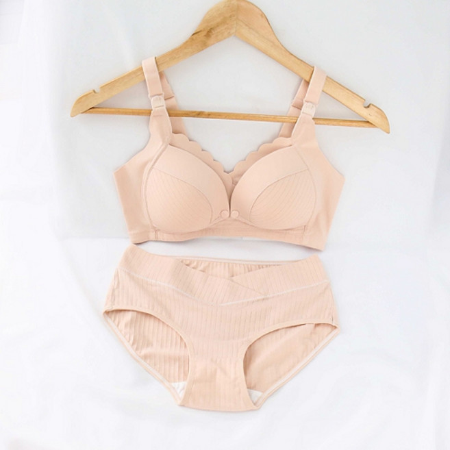 더블유비비 임산부 구름 버튼 클립 라인업 수유 브라 + 팬티 세트 WBI977