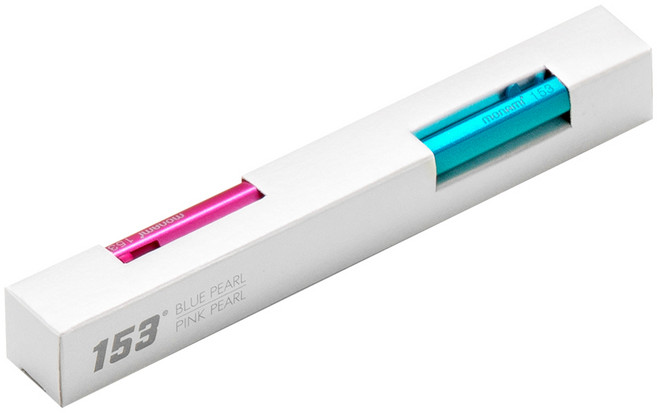 모나미 153 펄 볼펜 2종 세트 0.5mm, 핑크 + 블루, 1세트