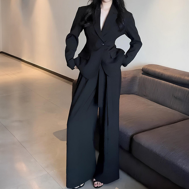 비비에모 로헤린 와이드 레그 팬츠 + 자켓 세트 11693