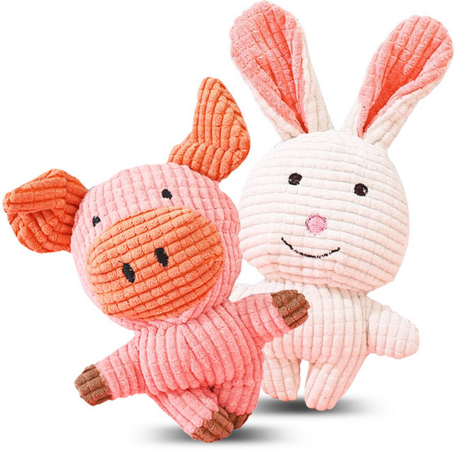 딩동펫 반려동물 베프인형장난감 2종 세트, 토끼 + 돼지, 1세트