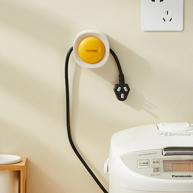 메이크마인 부착형 전원 코드선 케이블 가전 전선 수납 선정리 클립, 옐로우, 1개