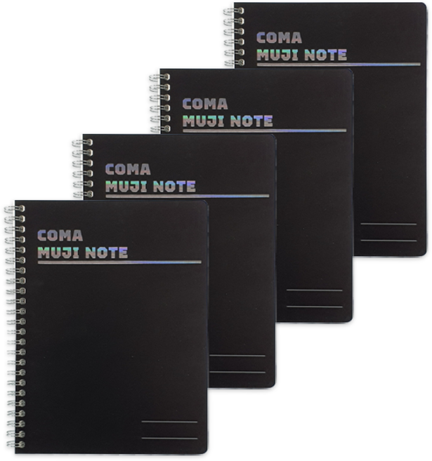 투코비 코마 무지노트 스프링 A5, 블랙, 4개