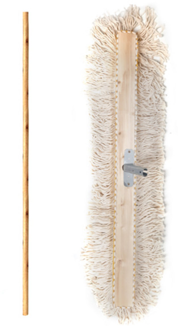 월드크린 강당걸레 90cm + 나무자루 세트, 1세트