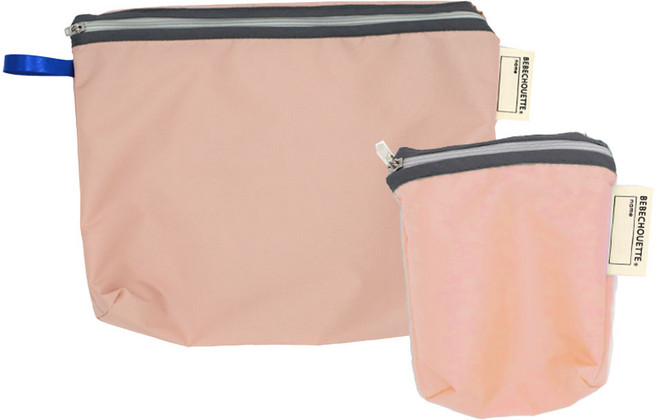 베베슈에뜨 유아용 방수 약 + 기저귀 파우치 세트, 인디핑크