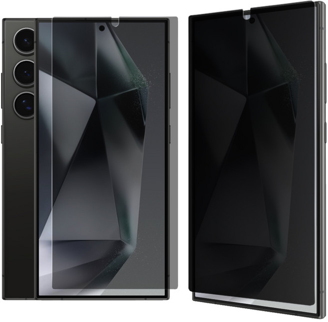 OHI 防窺 隱私 TPU 指紋辨識 手機螢幕保護貼 2入 + 簡易安裝工具組, 1套