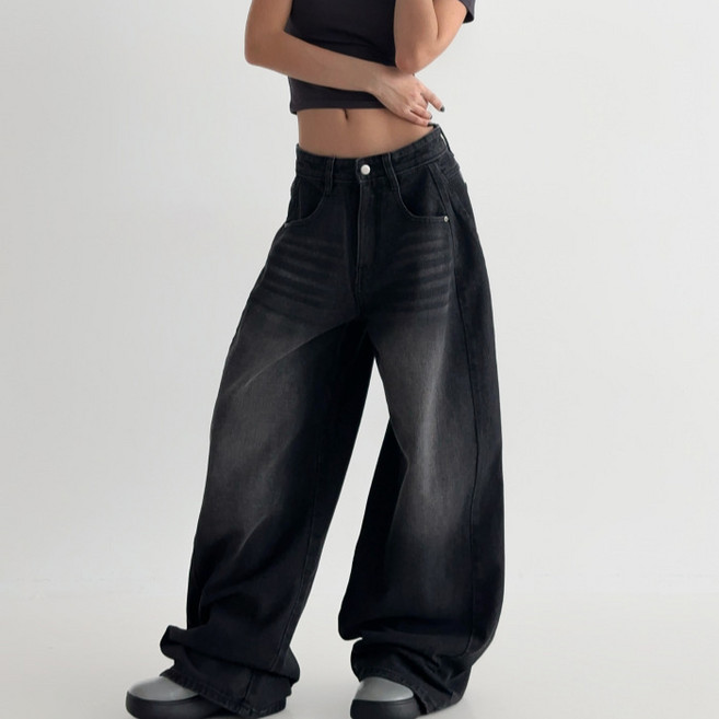 Lalaon 女款 長/短版 寬版高腰牛仔褲 26TSP3628