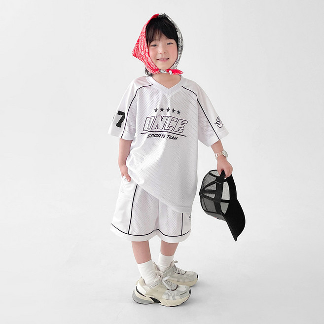 베리클로젯 글로시 메쉬 져지 반팔 + 반바지 상하의 세트