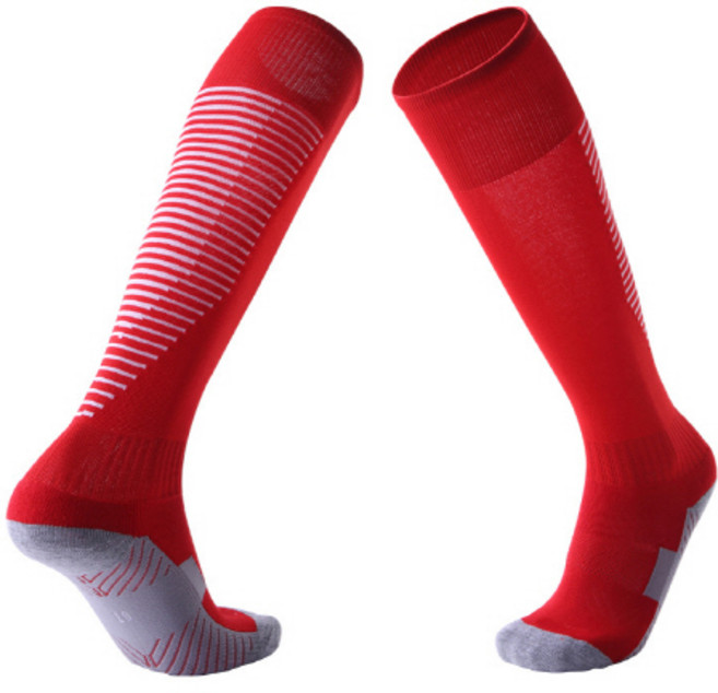편스토어 논슬립 축구 스포츠 양말, 화이트스트라이프레드, 1개