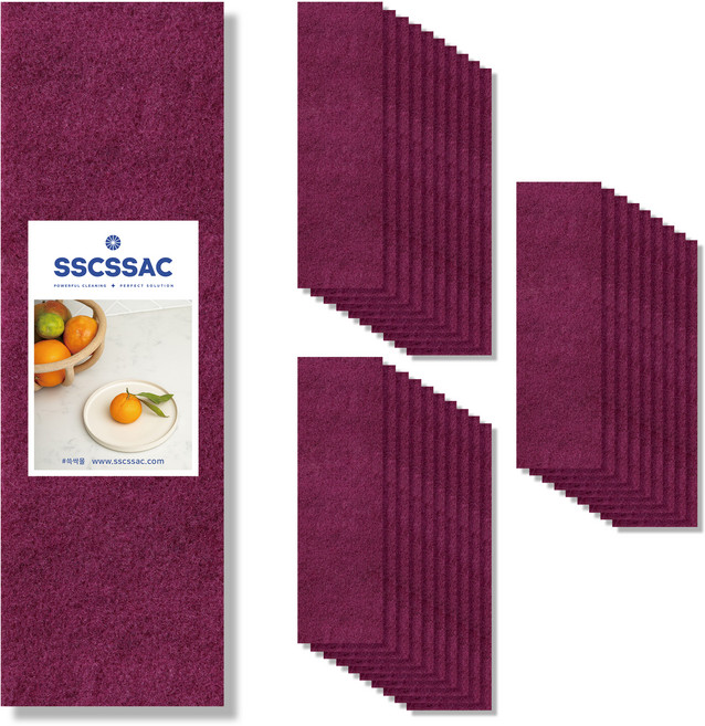 쓱싹 강력 다목적 수세미 40 x 12 cm 퍼플, 30개, 1개입