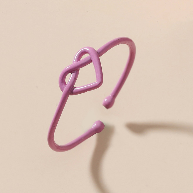 젤루나 여성용 데일리 심플 하트 러브 라인 오픈링 반지 B-127