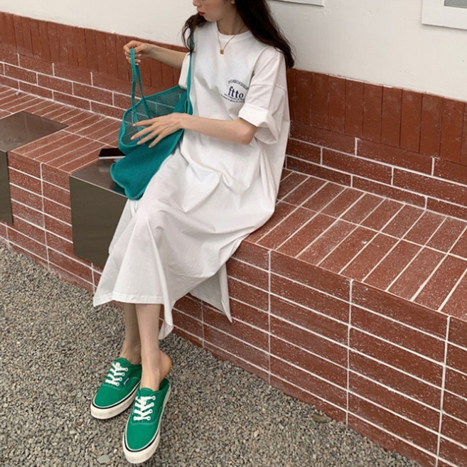 Andaromi 渲染 FTTO 寬鬆長版連身裙, 白色