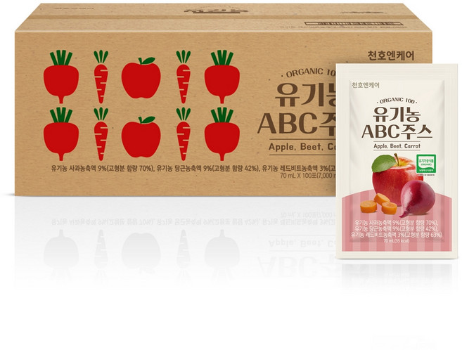 천호엔케어 유기농 ABC주스, 70ml, 100개